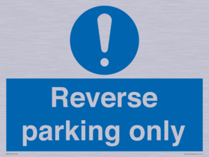 MR5728: Reverse parking only Mandatory Sign