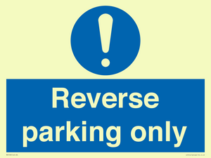 MR5728: Reverse parking only Mandatory Sign