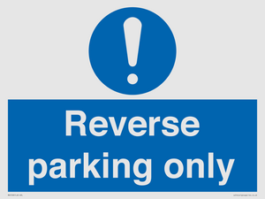 MR5728: Reverse parking only Mandatory Sign