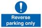 MR5728: Reverse parking only Mandatory Sign