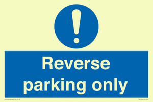 MR5728: Reverse parking only Mandatory Sign