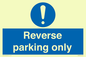 MR5728: Reverse parking only Mandatory Sign