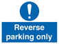 MR5728: Reverse parking only Mandatory Sign