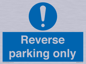 MR5728: Reverse parking only Mandatory Sign