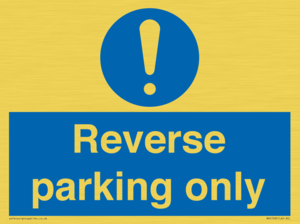 MR5728: Reverse parking only Mandatory Sign