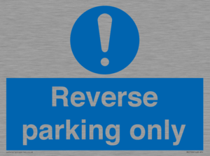MR5728: Reverse parking only Mandatory Sign