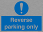 MR5728: Reverse parking only Mandatory Sign