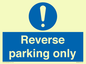 MR5728: Reverse parking only Mandatory Sign