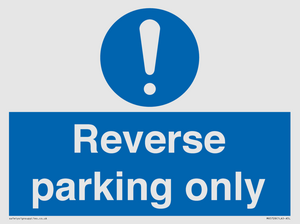 MR5728: Reverse parking only Mandatory Sign