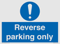 MR5728: Reverse parking only Mandatory Sign