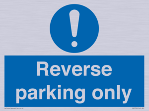 MR5728: Reverse parking only Mandatory Sign
