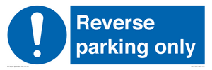 MR5728: Reverse parking only Mandatory Sign