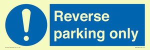 MR5728: Reverse parking only Mandatory Sign