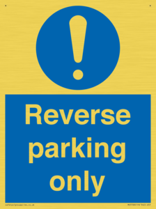 MR5728: Reverse parking only Mandatory Sign