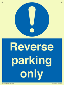 MR5728: Reverse parking only Mandatory Sign