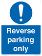 MR5728: Reverse parking only Mandatory Sign