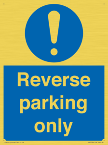 MR5728: Reverse parking only Mandatory Sign
