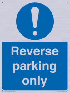 MR5728: Reverse parking only Mandatory Sign