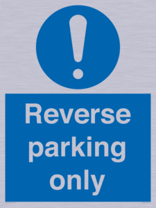 MR5728: Reverse parking only Mandatory Sign