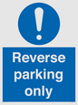 MR5728: Reverse parking only Mandatory Sign