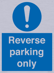 MR5728: Reverse parking only Mandatory Sign