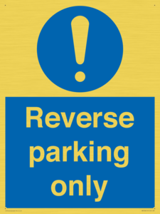 MR5728: Reverse parking only Mandatory Sign