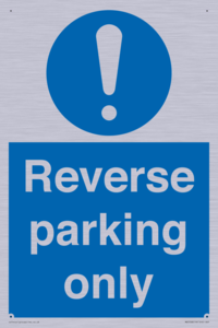 MR5728: Reverse parking only Mandatory Sign