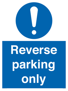 MR5728: Reverse parking only Mandatory Sign