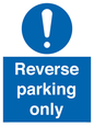 MR5728: Reverse parking only Mandatory Sign