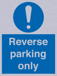 MR5728: Reverse parking only Mandatory Sign