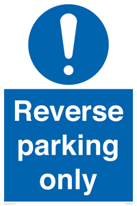 MR5728: Reverse parking only Mandatory Sign