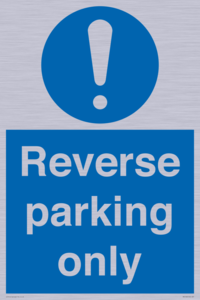 MR5728: Reverse parking only Mandatory Sign