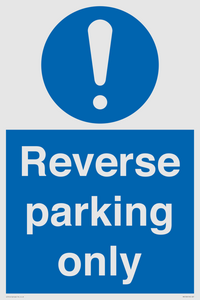 MR5728: Reverse parking only Mandatory Sign