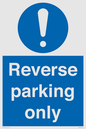 MR5728: Reverse parking only Mandatory Sign