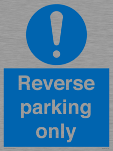 MR5728: Reverse parking only Mandatory Sign