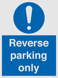MR5728: Reverse parking only Mandatory Sign