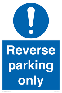 MR5728: Reverse parking only Mandatory Sign