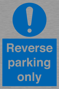 MR5728: Reverse parking only Mandatory Sign