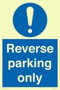 MR5728: Reverse parking only Mandatory Sign