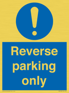 MR5728: Reverse parking only Mandatory Sign