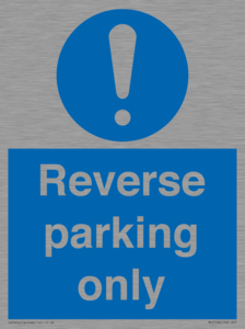 MR5728: Reverse parking only Mandatory Sign