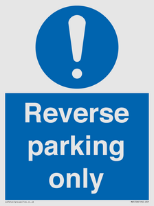 MR5728: Reverse parking only Mandatory Sign