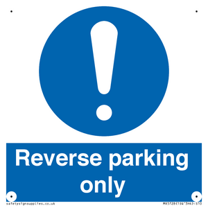 MR5728: Reverse parking only Mandatory Sign