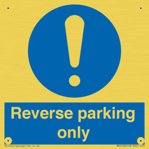 MR5728: Reverse parking only Mandatory Sign