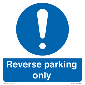 MR5728: Reverse parking only Mandatory Sign
