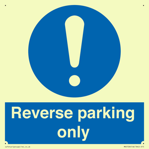MR5728: Reverse parking only Mandatory Sign