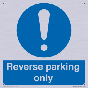MR5728: Reverse parking only Mandatory Sign