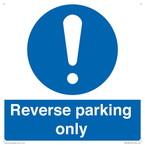 MR5728: Reverse parking only Mandatory Sign