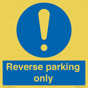 MR5728: Reverse parking only Mandatory Sign