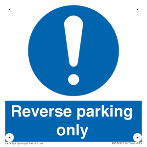 MR5728: Reverse parking only Mandatory Sign